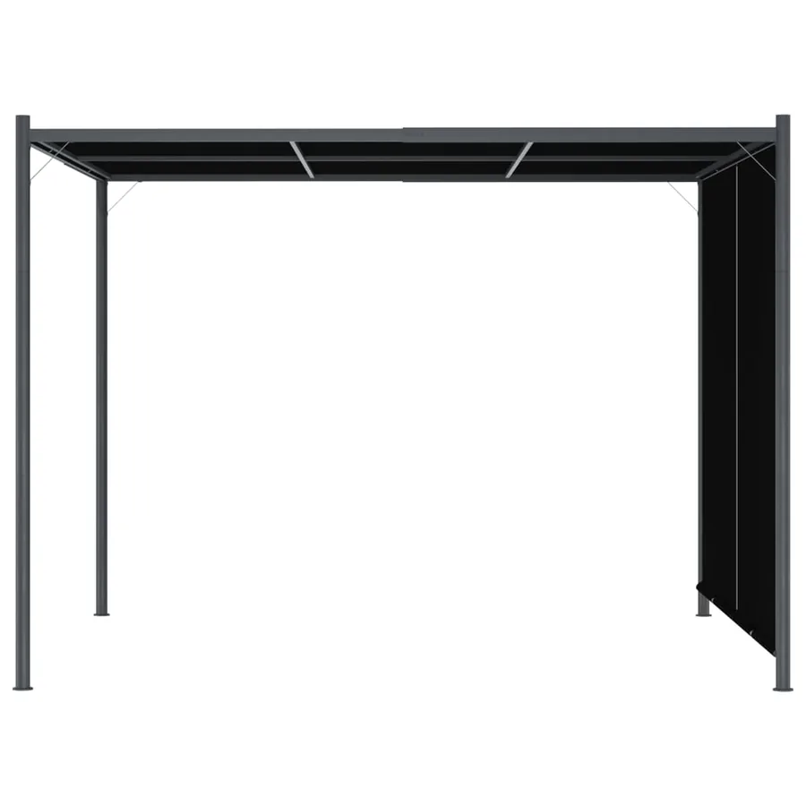 Pergola de jardin avec toit rétractable 3x3 m Anthracite - 2
