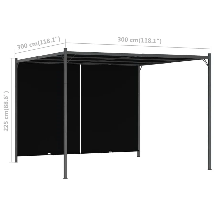 Pergola de jardin avec toit rétractable 3x3 m Anthracite - 7