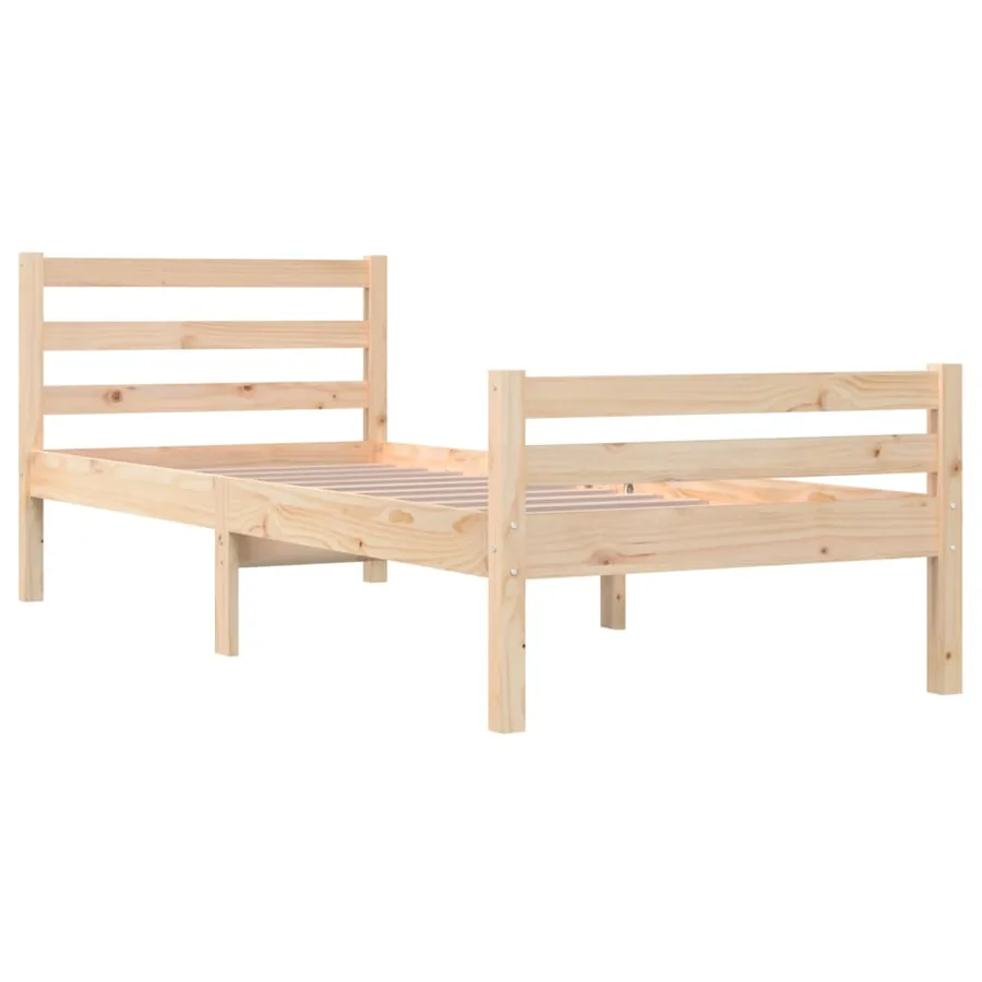 Cadre de lit sans matelas bois massif 90x200 cm - 4