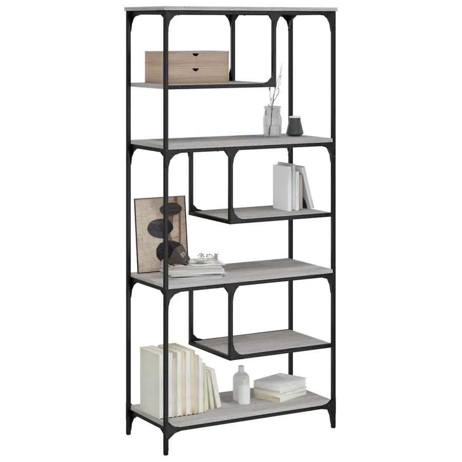 Bibliothèque sonoma gris 81x36x176 cm bois d'ingénierie - 3