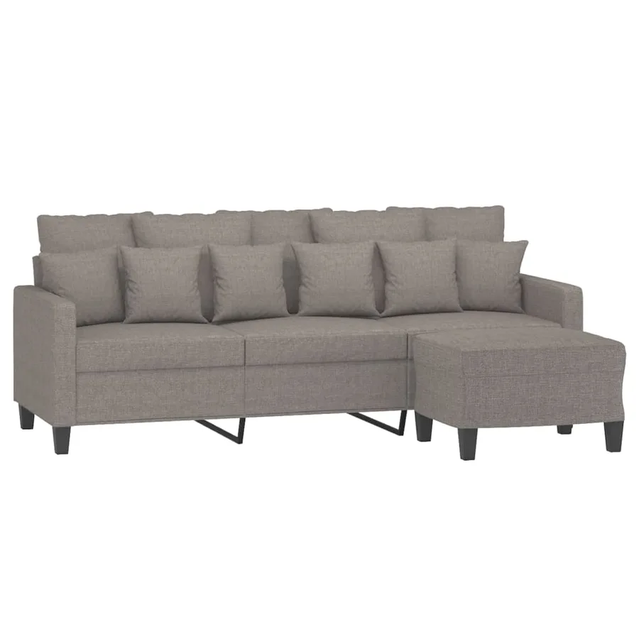 Canapé à 3 places avec repose-pieds Taupe 180 cm Tissu - 3