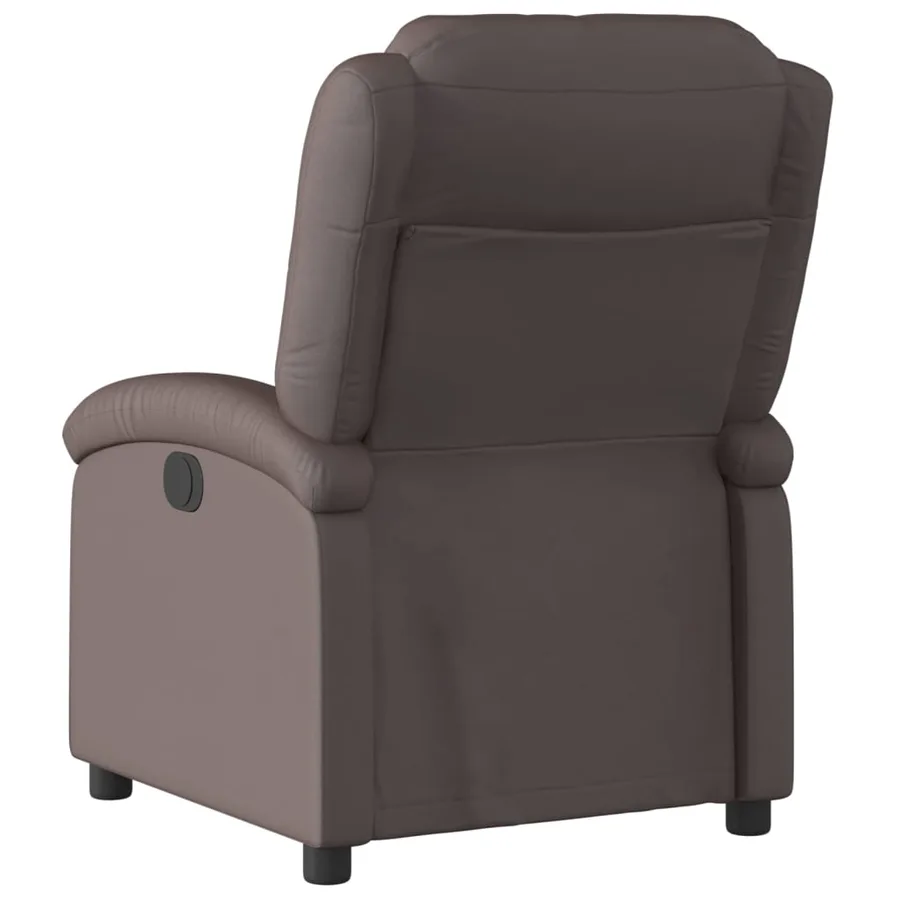 Fauteuil inclinable marron foncé cuir véritable - 3