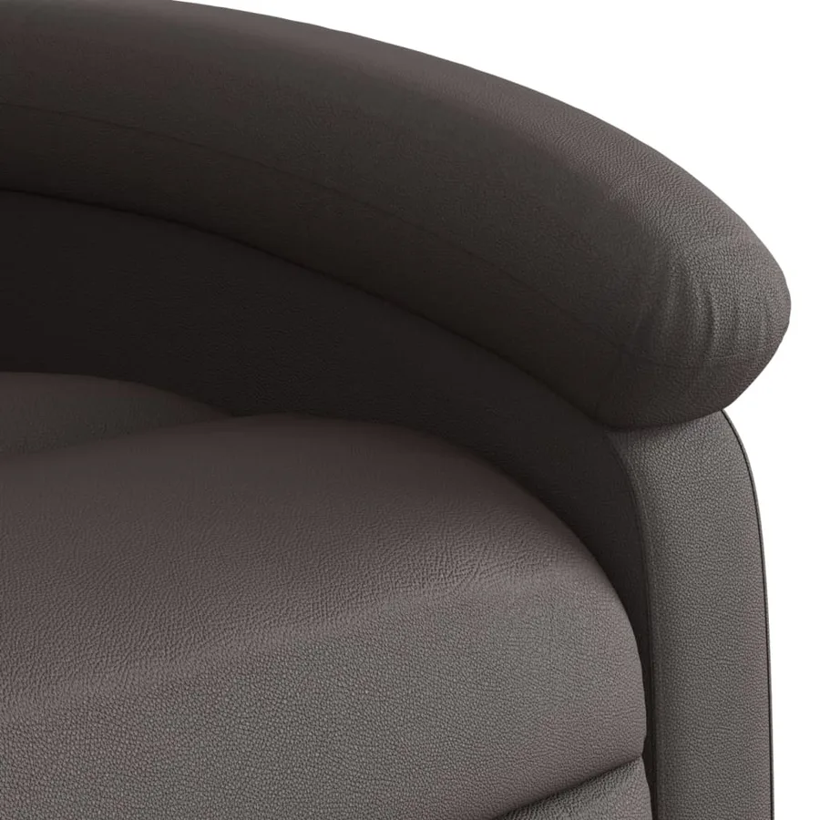 Fauteuil inclinable marron foncé cuir véritable - 8