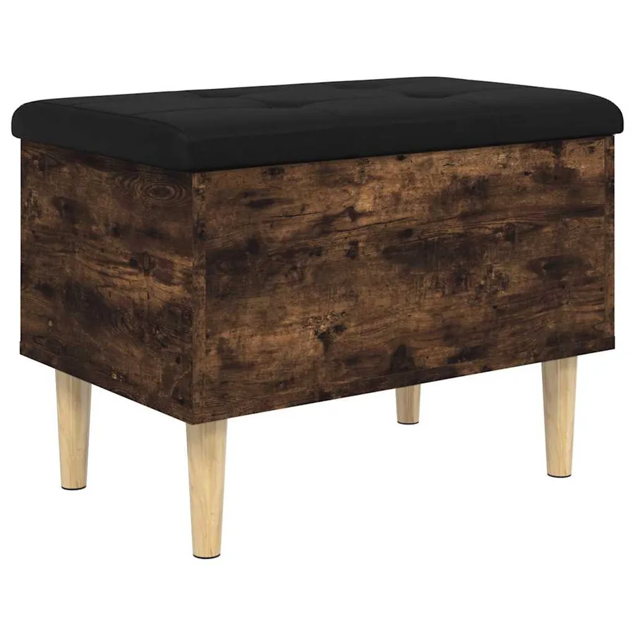 Banc de rangement chêne fumé 62x42x46 cm bois d'ingénierie - 2