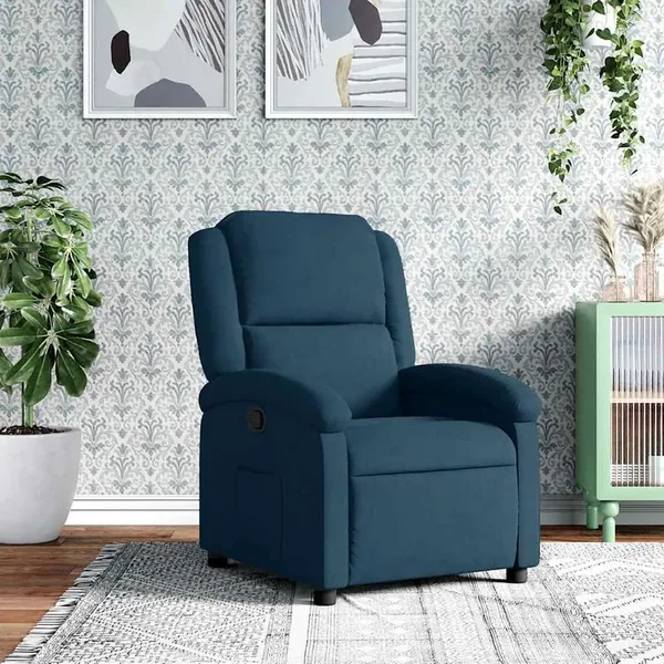 Fauteuil inclinable bleu velours