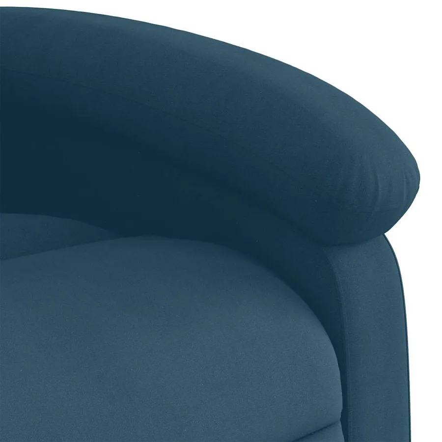 Fauteuil inclinable bleu velours - 8
