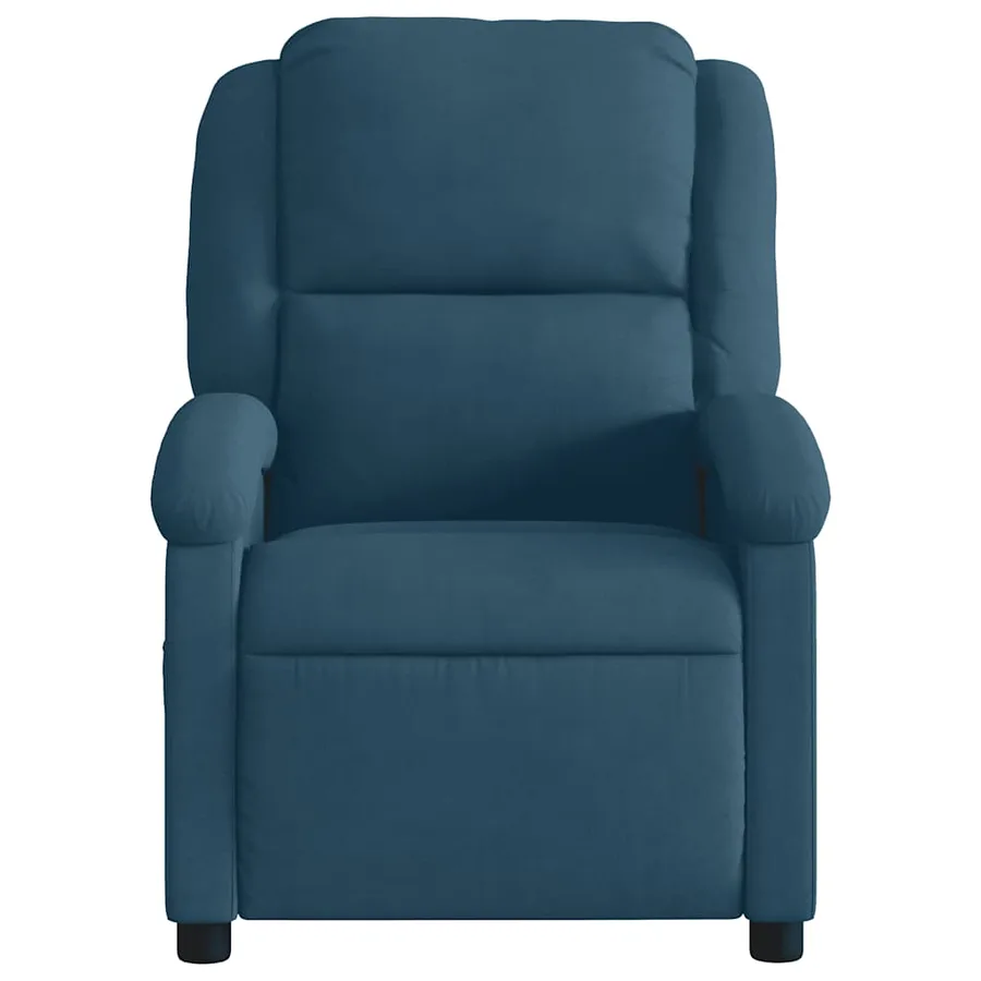 Fauteuil inclinable de massage bleu velours - 4