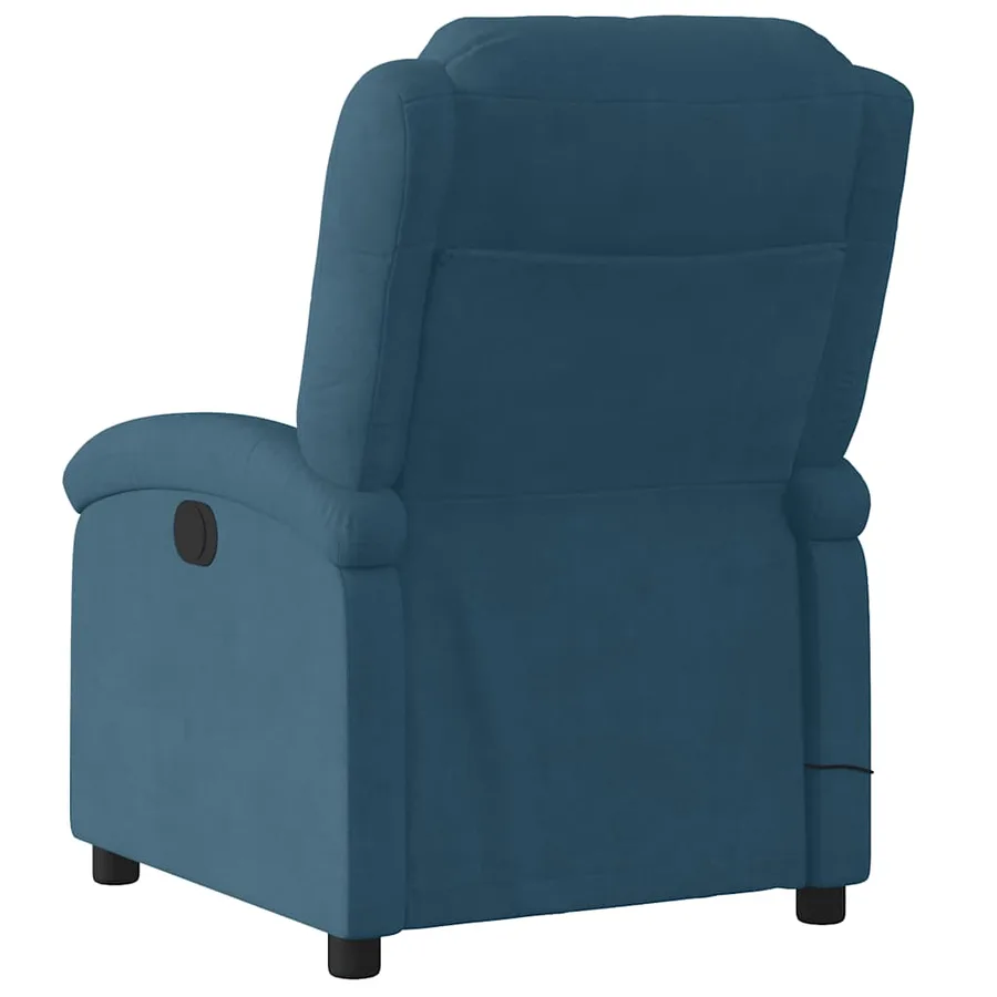 Fauteuil inclinable de massage bleu velours - 6