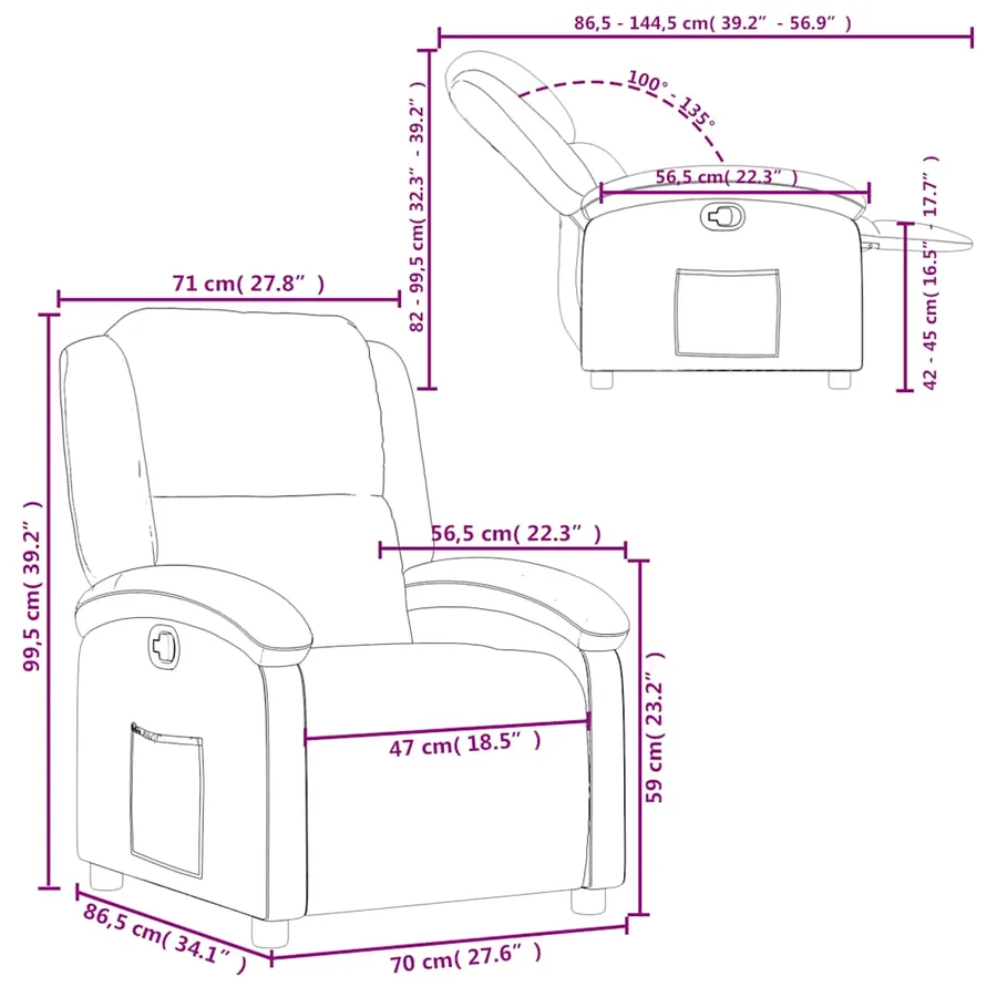 Fauteuil inclinable Vert foncé Tissu - 11