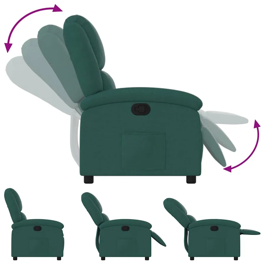 Fauteuil inclinable Vert foncé Tissu - 6