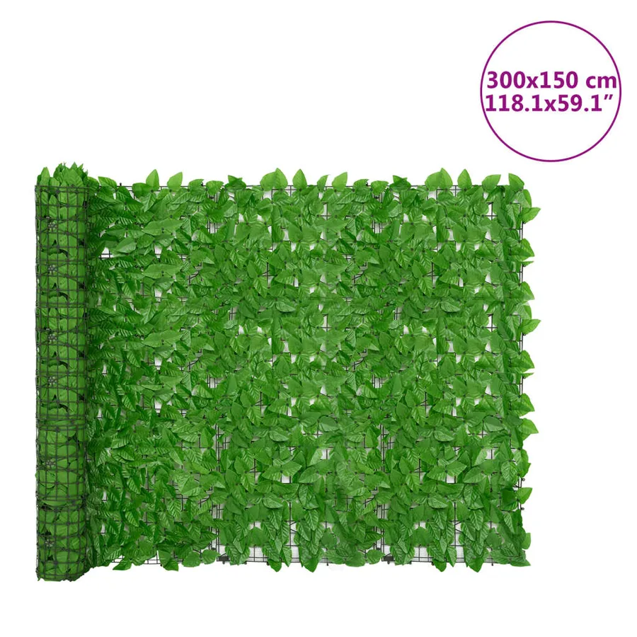 Brise-vue de balcon avec feuilles vert 300x150 cm - 6