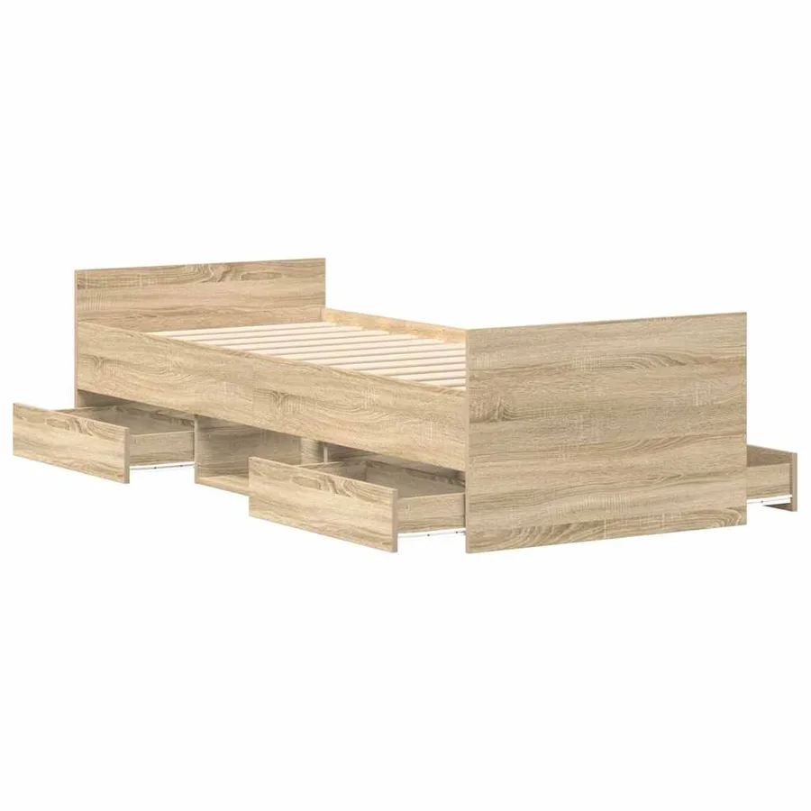Cadre de lit sans matelas chêne sonoma 90x200 cm - 5