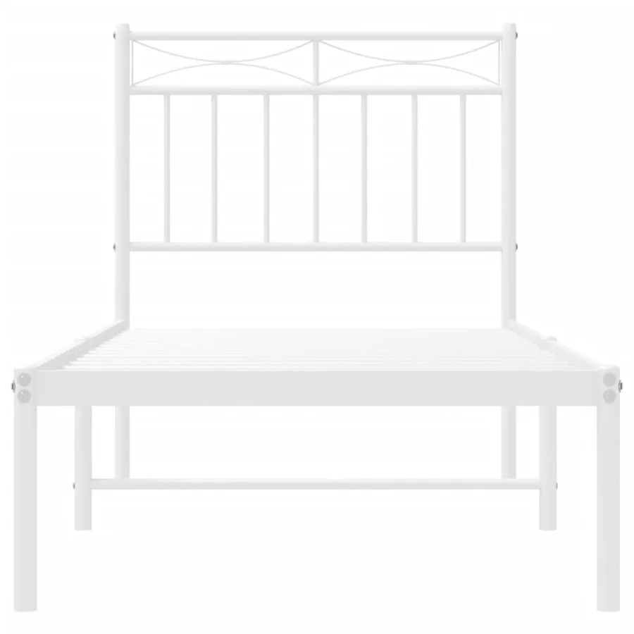 Cadre de lit métal sans matelas avec tête de lit blanc 80x200cm - 5