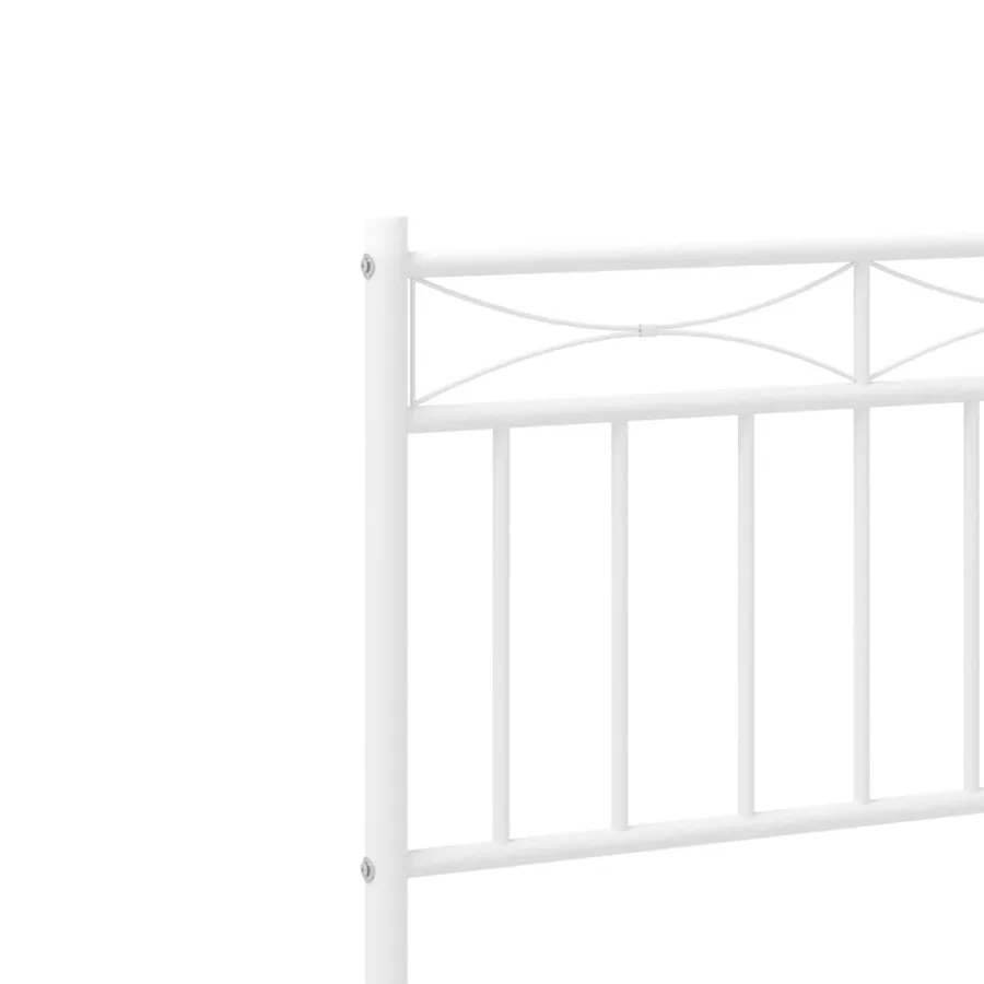 Cadre de lit métal sans matelas avec tête de lit blanc 80x200cm - 8