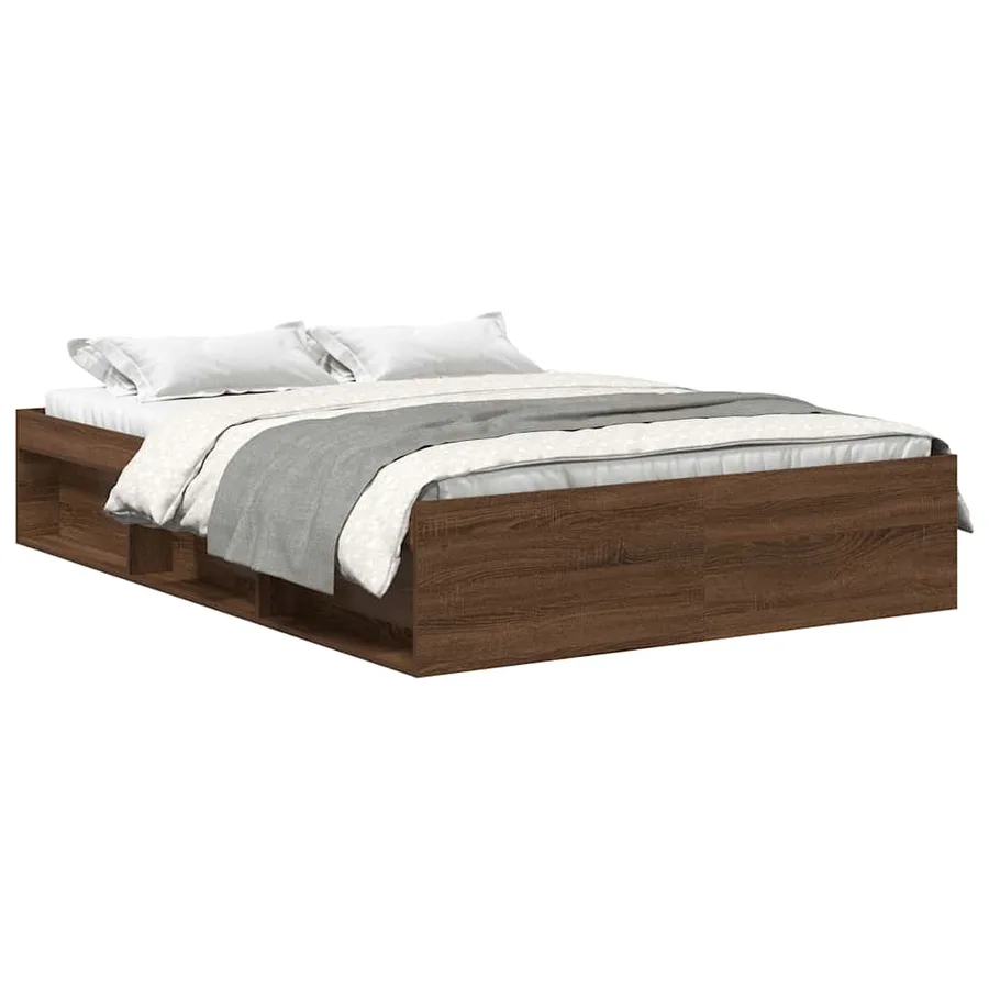 Cadre de lit sans matelas chêne marron 120x190 cm - 2