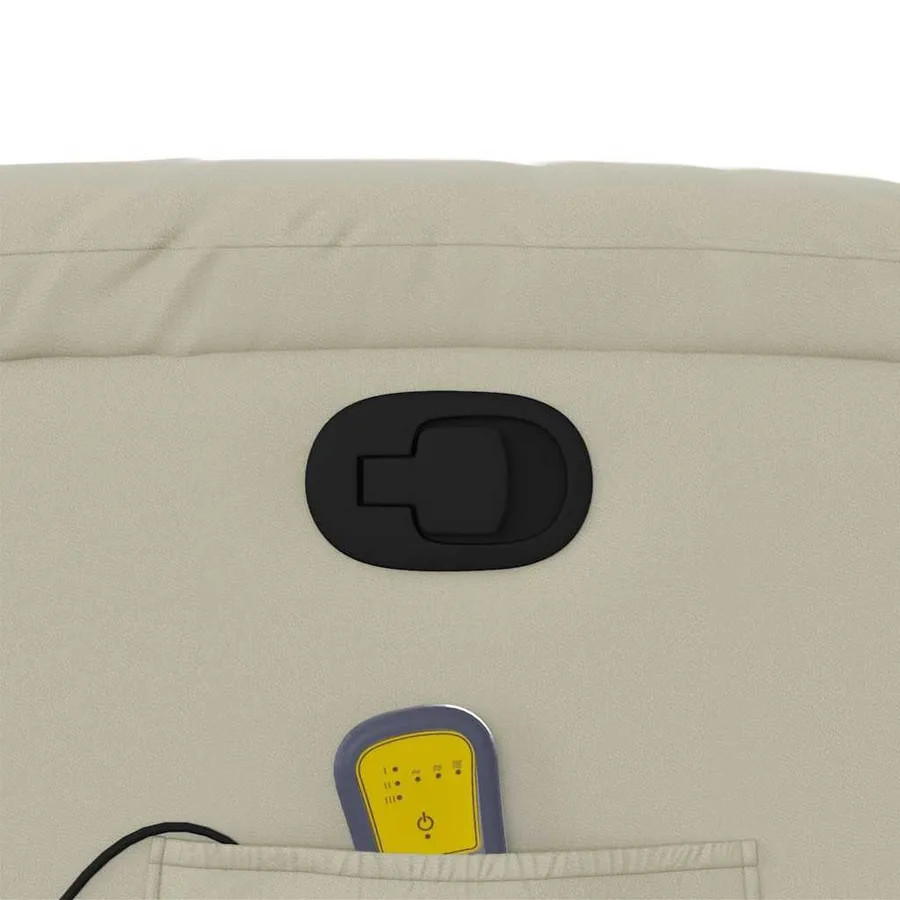 Fauteuil inclinable de massage Crème Similicuir - 11