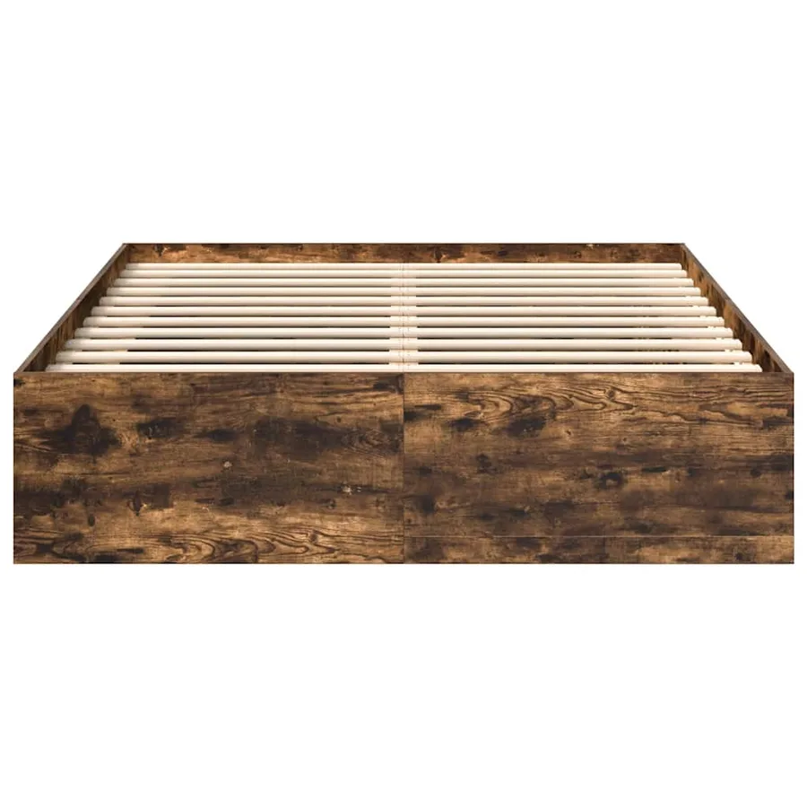 Cadre de lit sans matelas chêne fumé 120x190 cm - 5