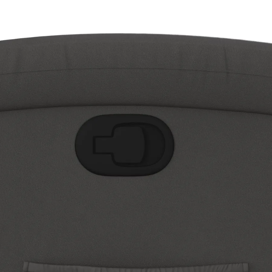 Fauteuil inclinable en cuir véritable gris - 9