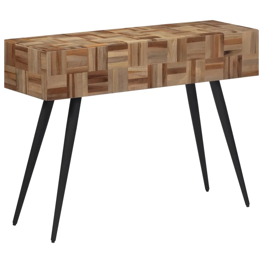 Table console 110x34x80 cm teck de récupération massif - 10
