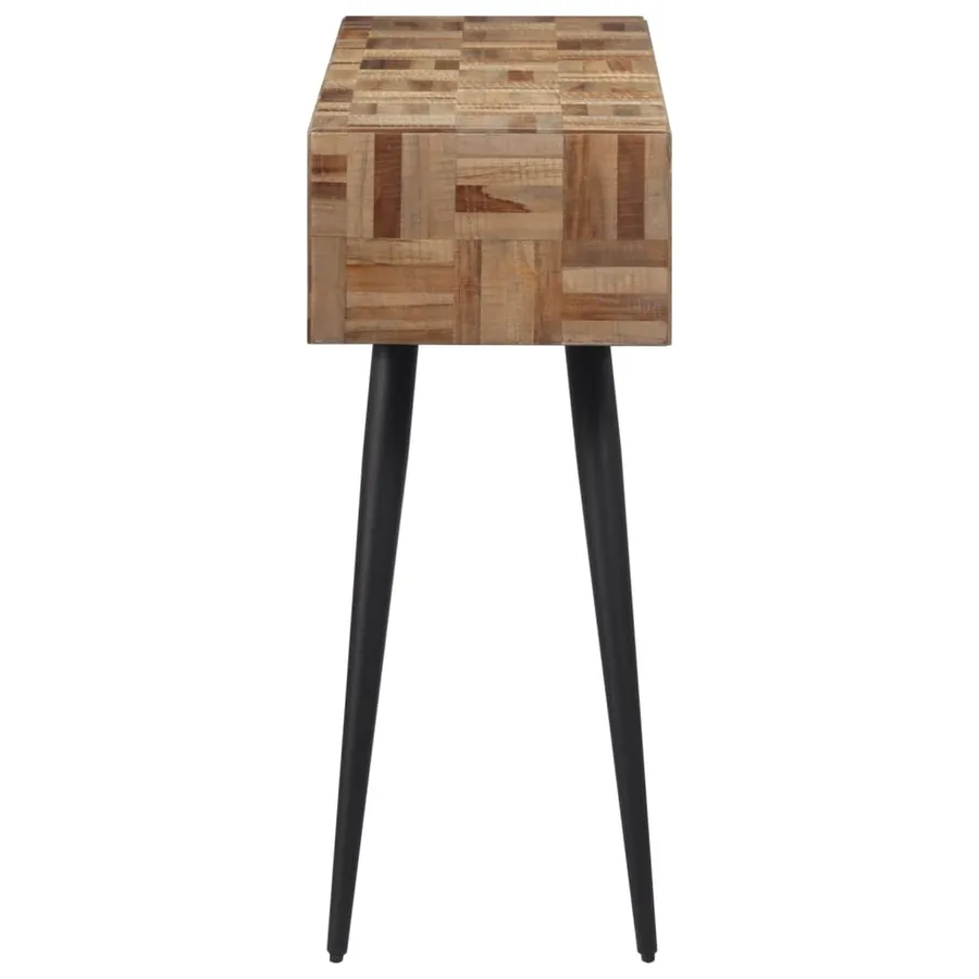Table console 110x34x80 cm teck de récupération massif - 3