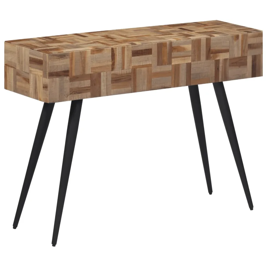 Table console 110x34x80 cm teck de récupération massif - 9