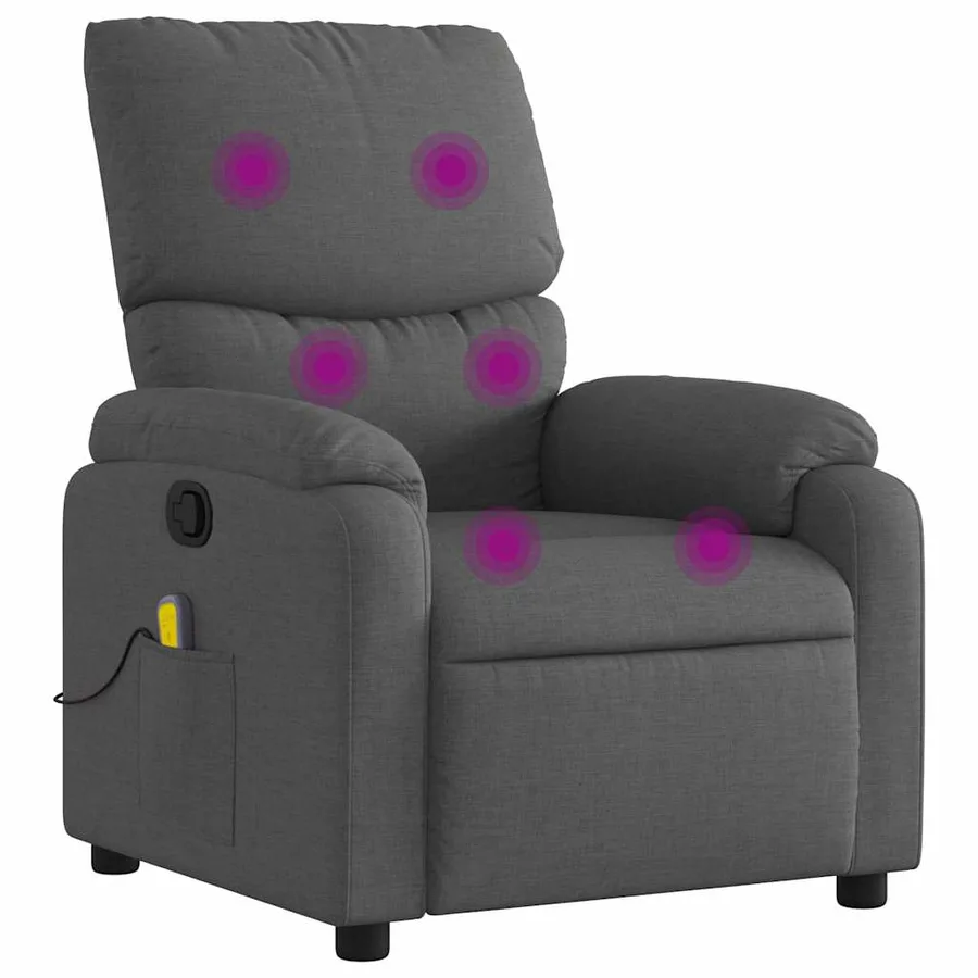 Fauteuil de massage inclinable Gris foncé Tissu - 2