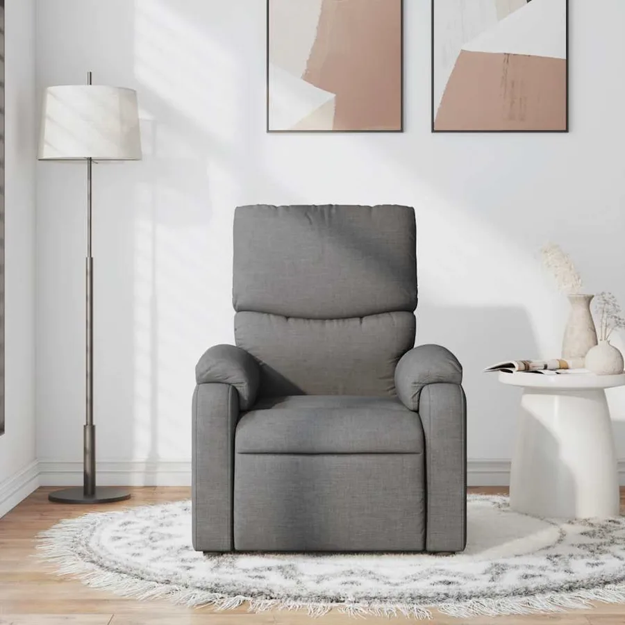 Fauteuil de massage inclinable Gris foncé Tissu - 3