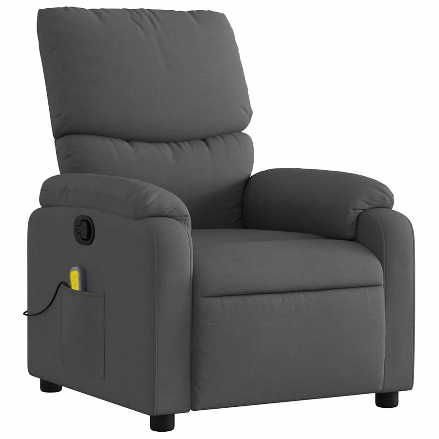 Fauteuil de massage inclinable Gris foncé Tissu - 4