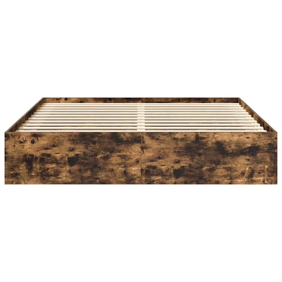 Cadre de lit sans matelas chêne fumé 200x200 cm - 5
