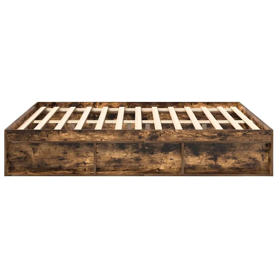 Cadre de lit sans matelas chêne fumé 200x200 cm - 6