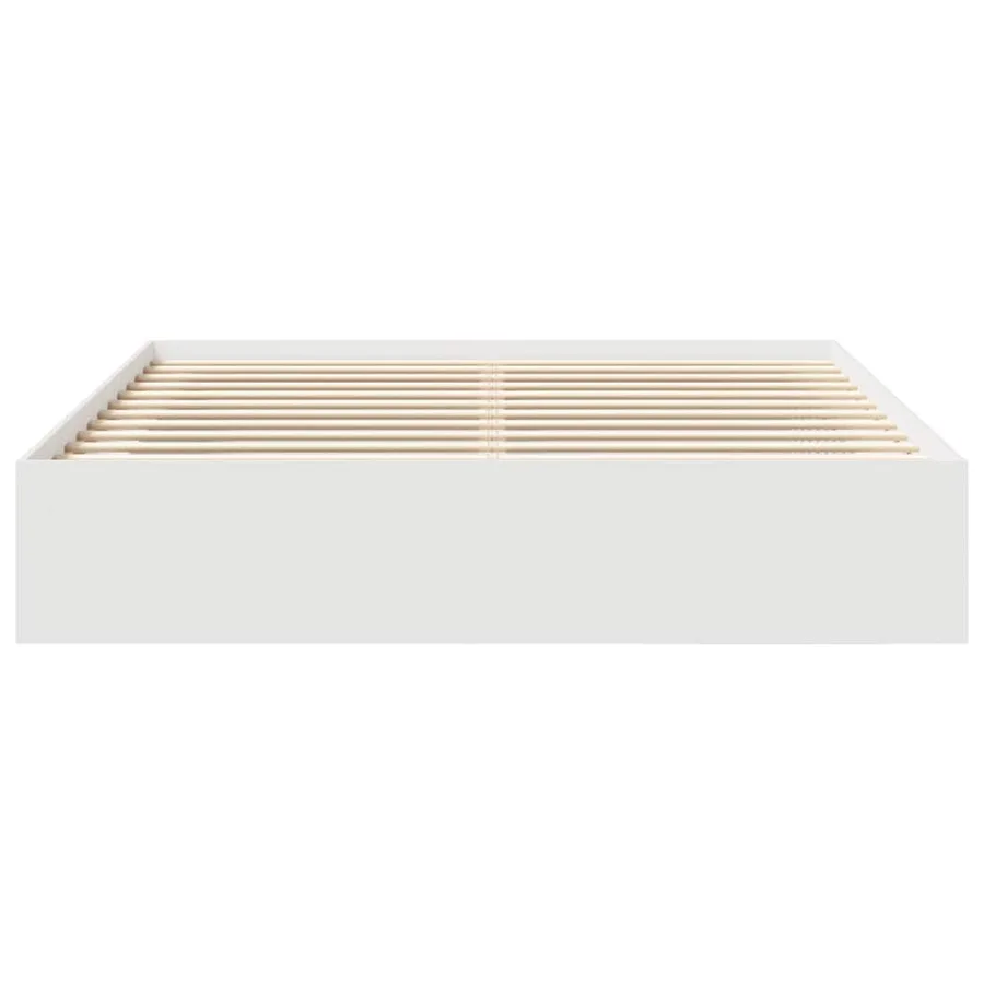 Cadre de lit sans matelas blanc 200x200 cm - 5