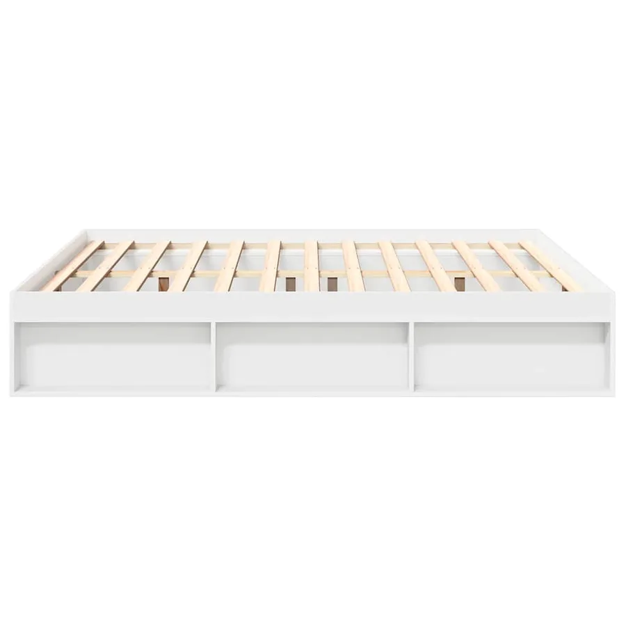 Cadre de lit sans matelas blanc 200x200 cm - 6