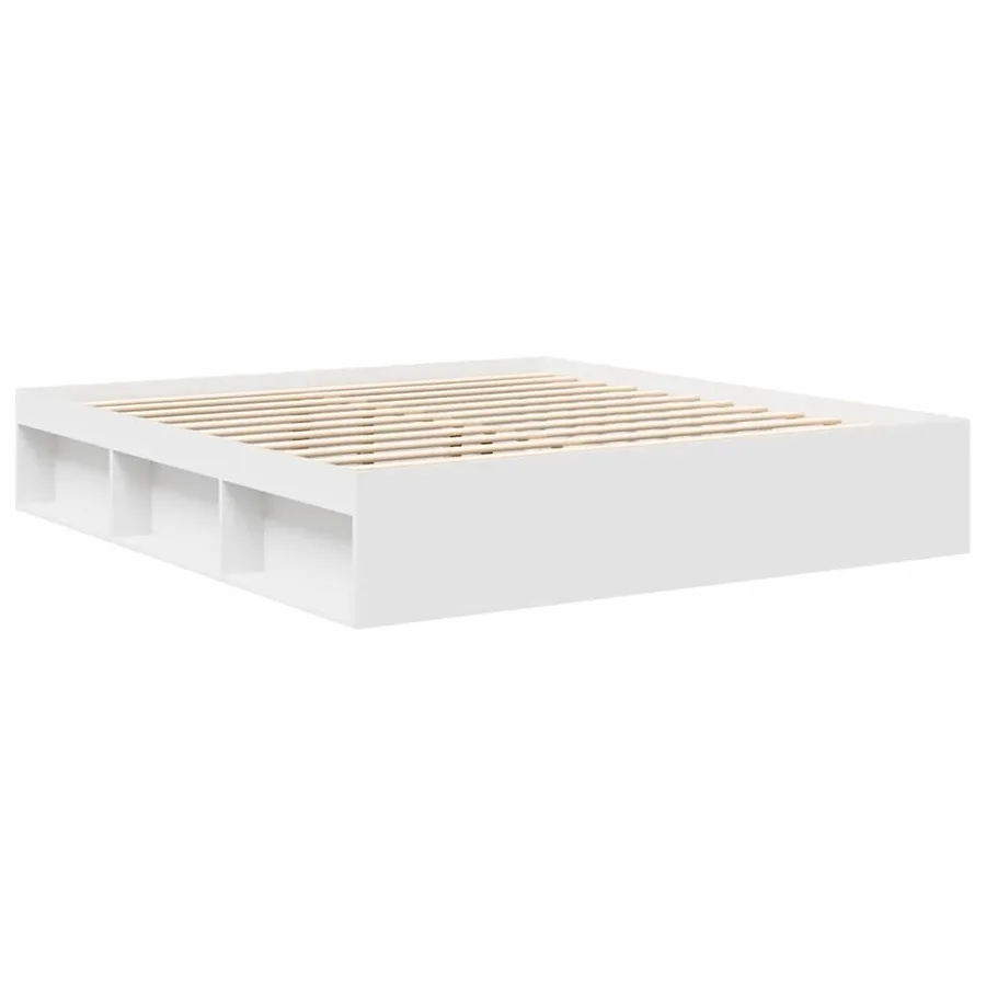 Cadre de lit sans matelas blanc 200x200 cm - 7