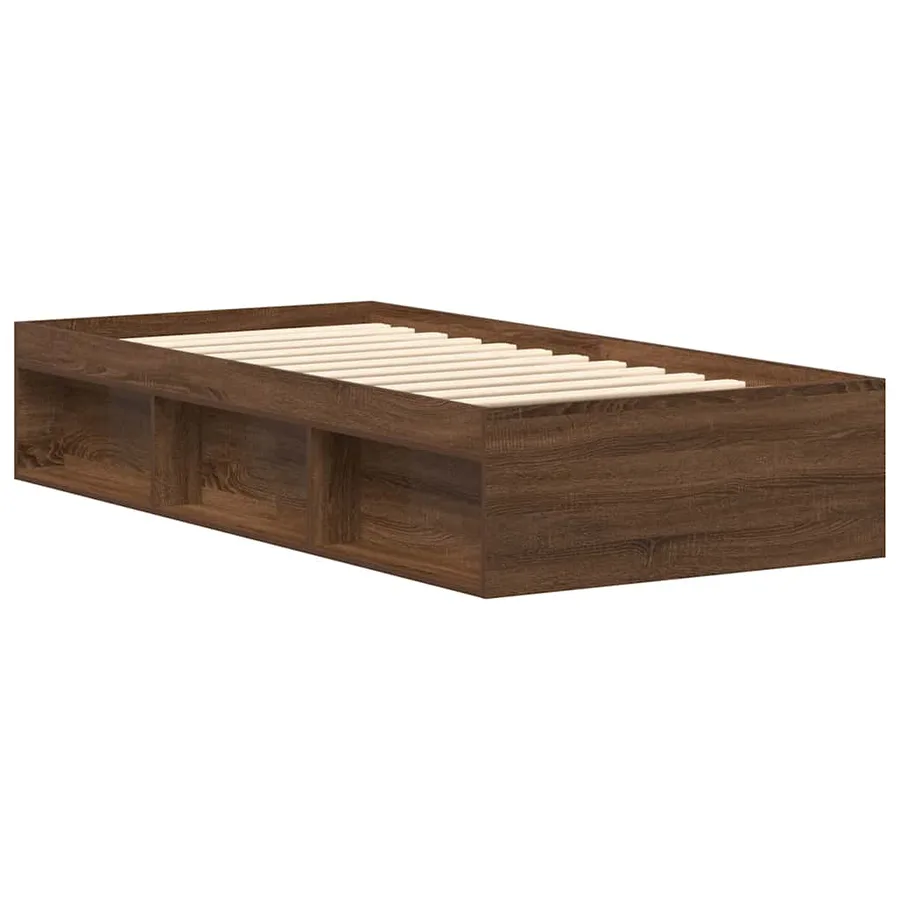 Cadre de lit sans matelas chêne marron 75x190 cm - 3