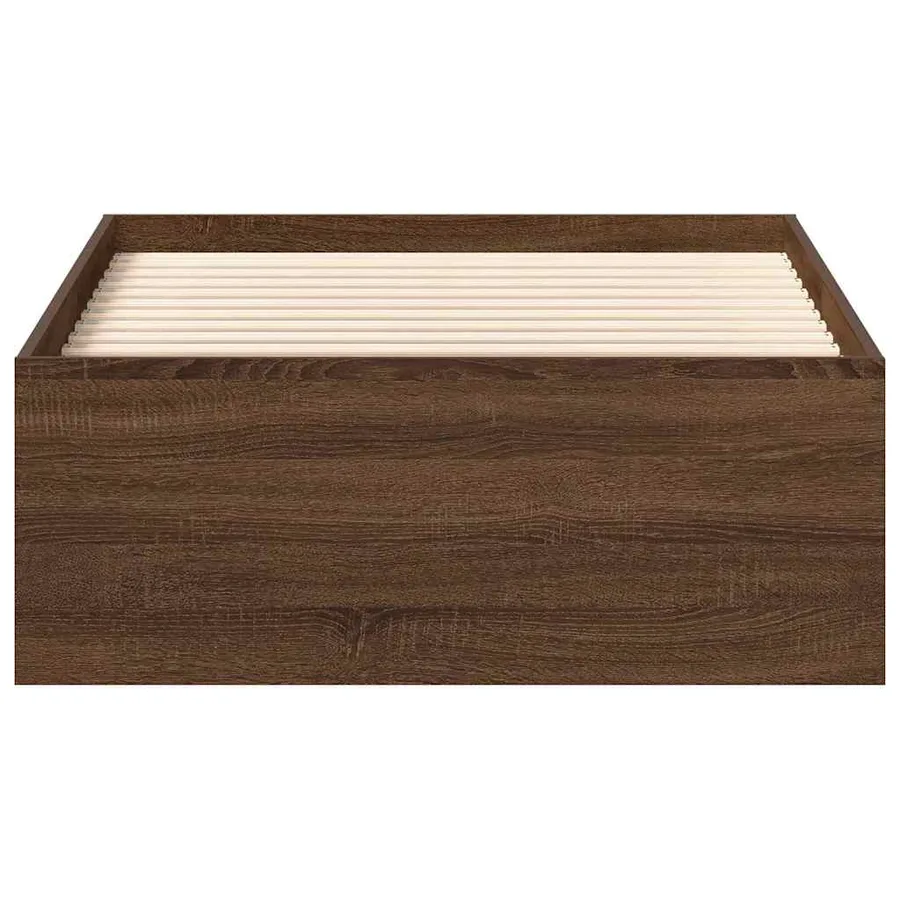 Cadre de lit sans matelas chêne marron 75x190 cm - 5
