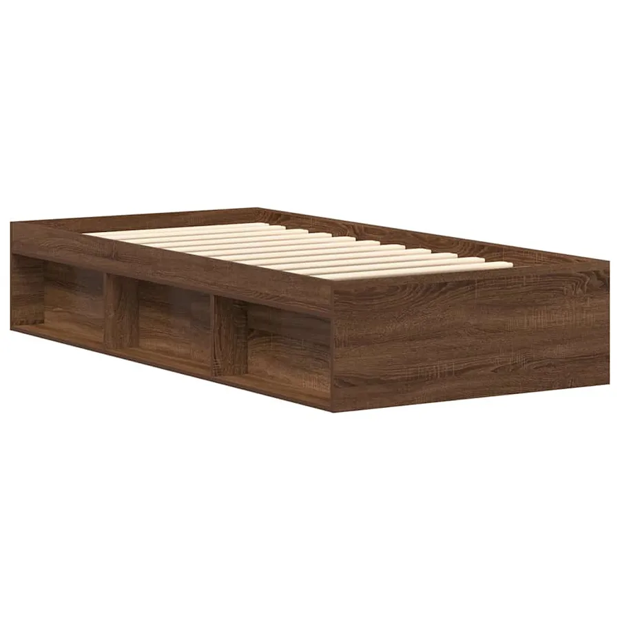 Cadre de lit sans matelas chêne marron 75x190 cm - 7