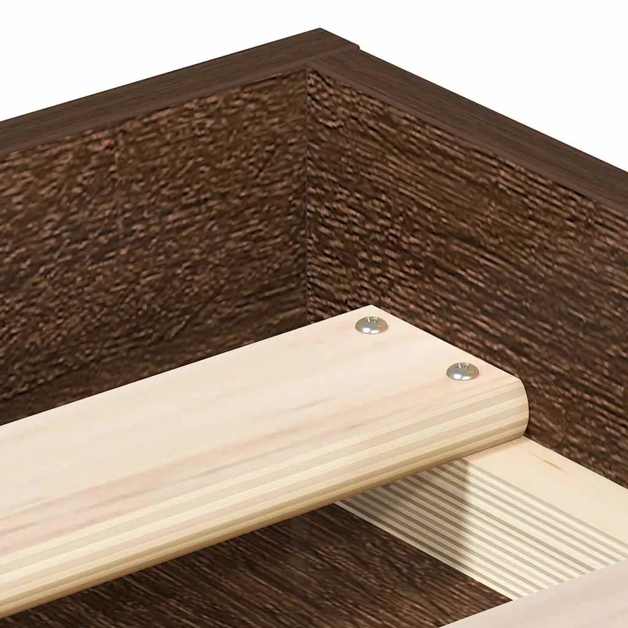 Cadre de lit sans matelas chêne marron 75x190 cm - 8