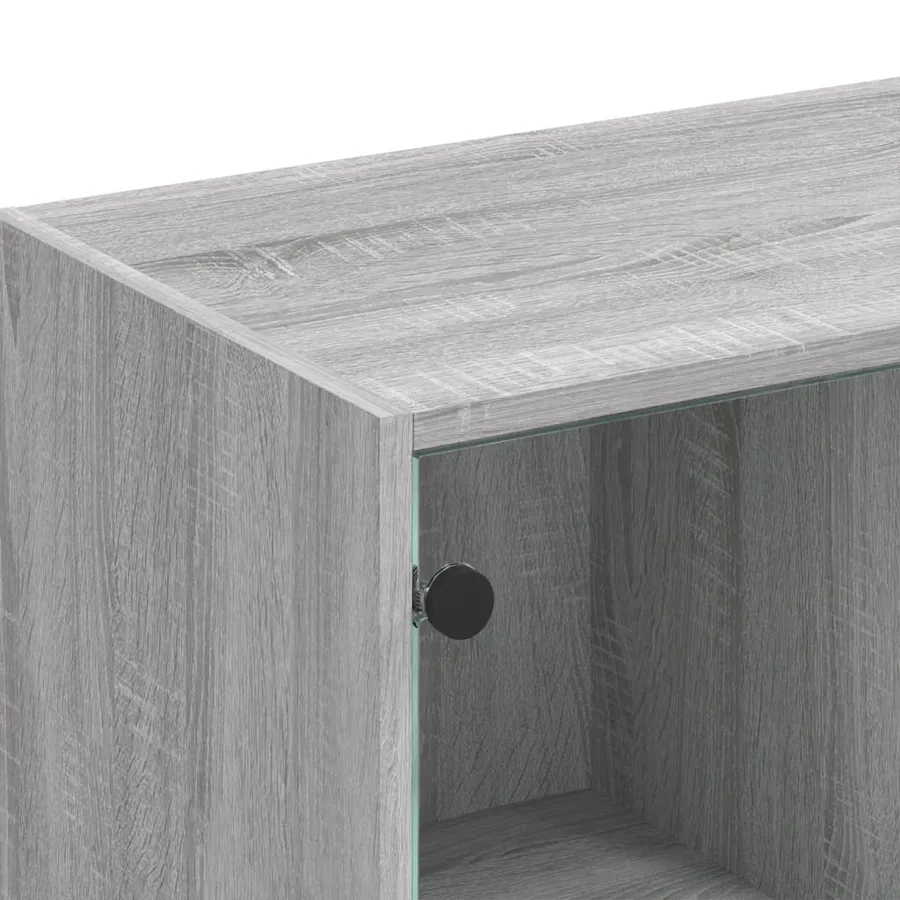 Bibliothèque avec portes sonoma gris 136x37x109 cm - 10