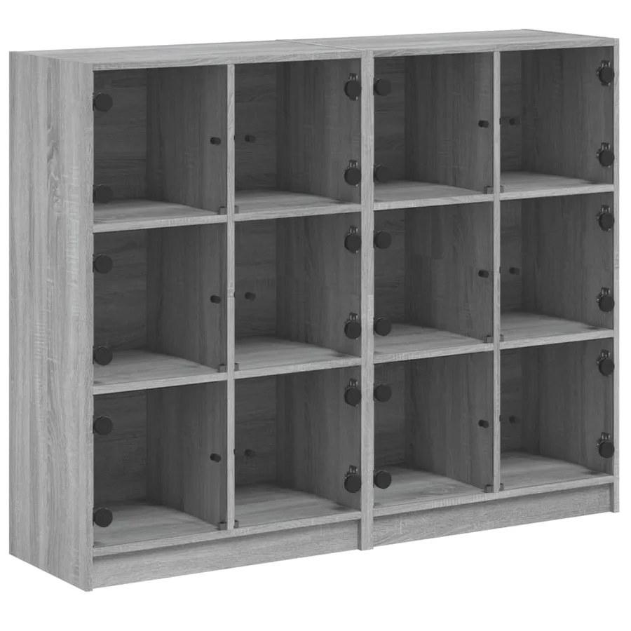 Bibliothèque avec portes sonoma gris 136x37x109 cm - 2