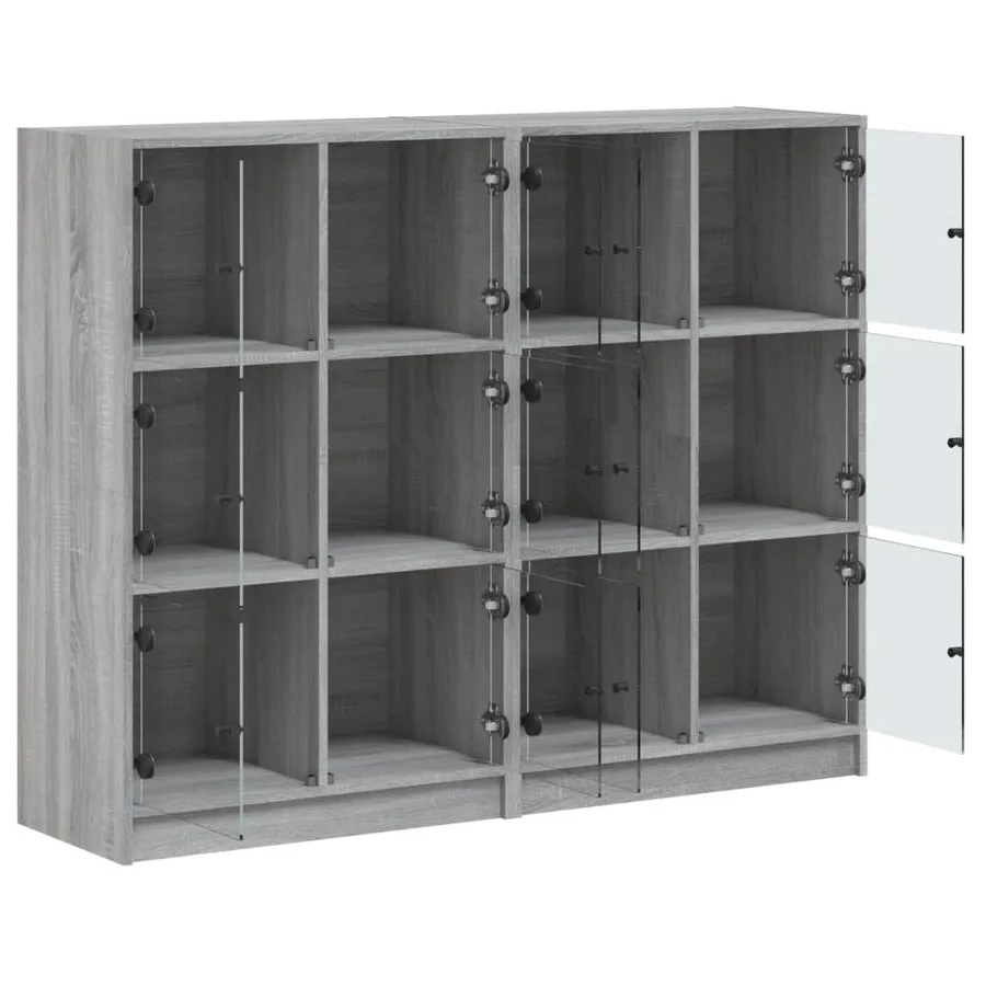 Bibliothèque avec portes sonoma gris 136x37x109 cm - 6