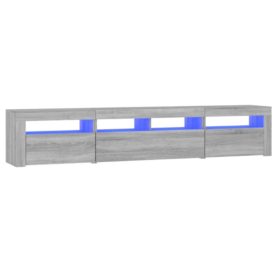 Meuble TV avec lumières LED Sonoma gris 210x35x40 cm - 2