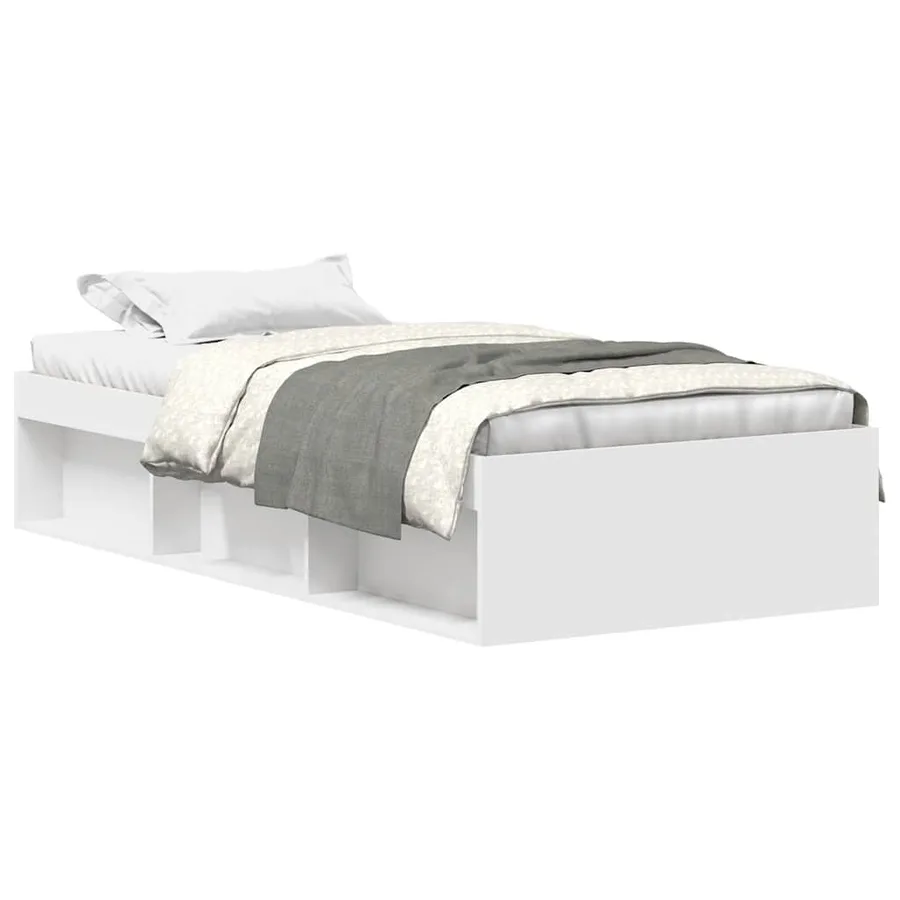 Cadre de lit sans matelas blanc 90x200 cm - 2