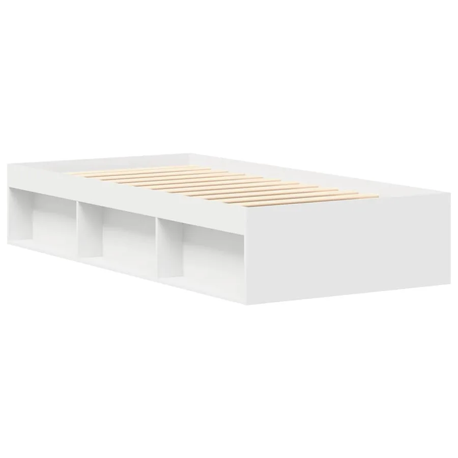 Cadre de lit sans matelas blanc 75x190 cm - 3
