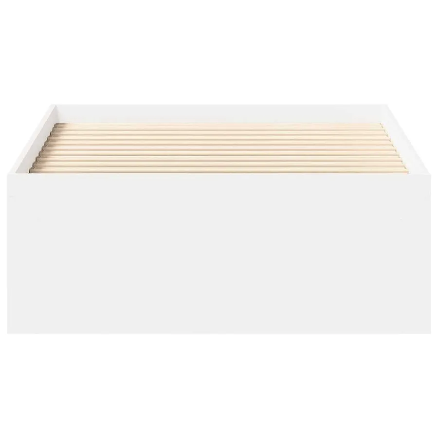 Cadre de lit sans matelas blanc 75x190 cm - 5