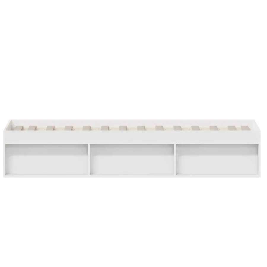 Cadre de lit sans matelas blanc 75x190 cm - 6