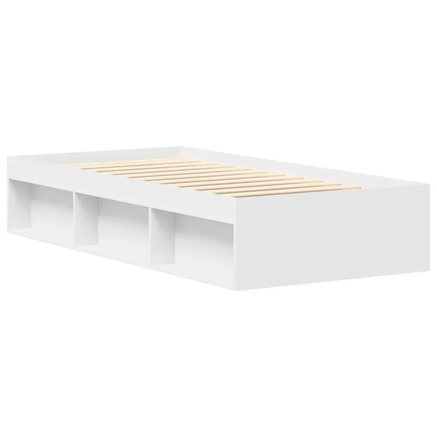 Cadre de lit sans matelas blanc 75x190 cm - 7