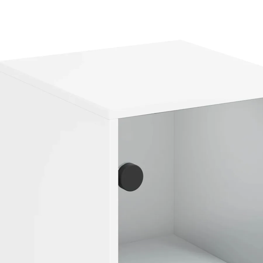 Buffet avec portes en verre blanc 35x37x120 cm - 10