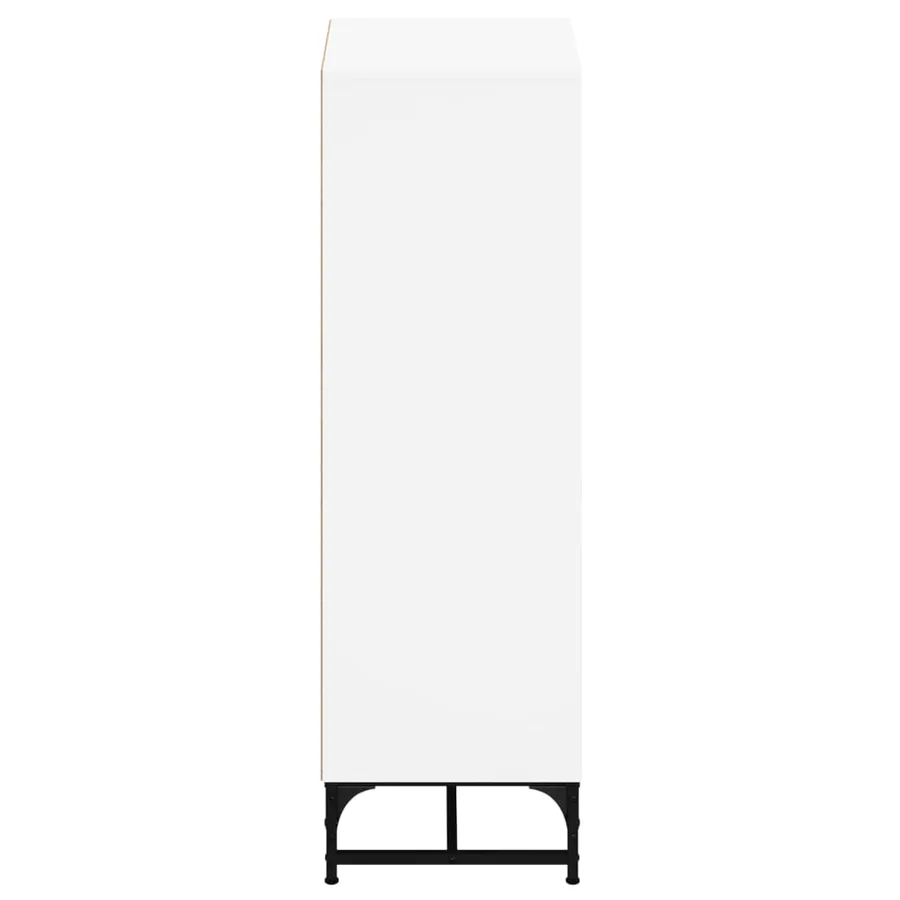 Buffet avec portes en verre blanc 35x37x120 cm - 7