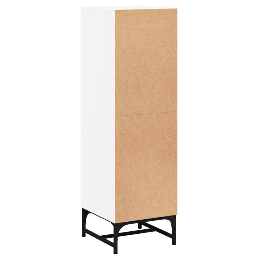 Buffet avec portes en verre blanc 35x37x120 cm - 8
