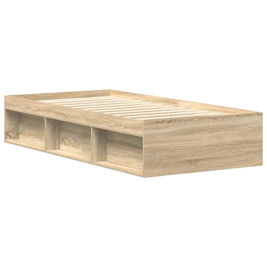 Cadre de lit sans matelas chêne sonoma 75x190 cm - 3